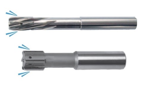 CERMET výstružníky s přímými drážkami H7 s chlazením na břit pro průchozí díry