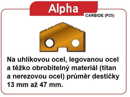 Destičky povlak ALPHA CARBIDE P25