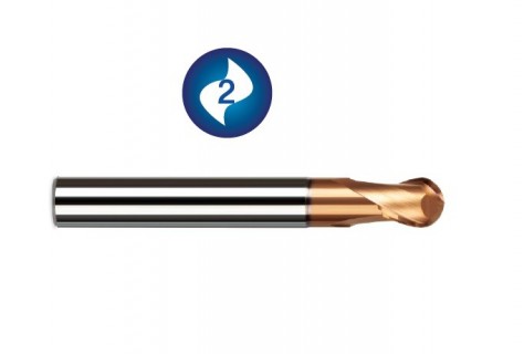 Kulové 2 břité frézy 70 HRc