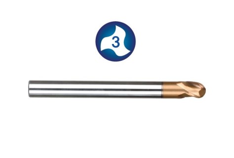 Kulové 3 břité frézy 70 HRc