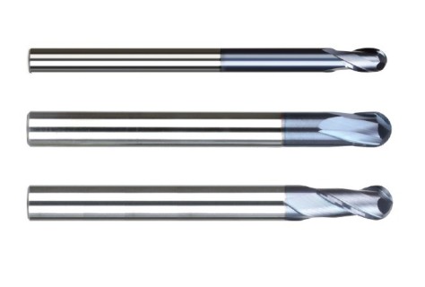 Kulové dlouhé 2 břité frézy 55HRc