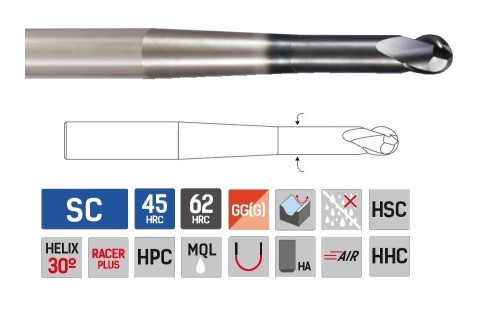 Kuželové frézy s kuželovým krkem s odlehčením