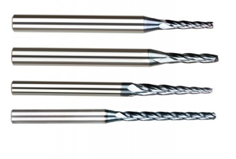 Kuželové mikrofrézy 4 břité rovné