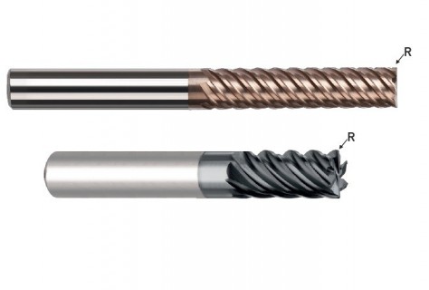 Rádiusové 6 břité frézy 55 HRc