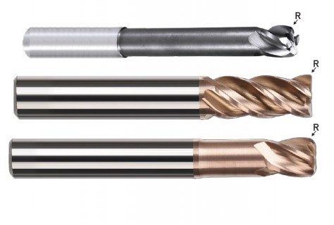 Rádiusové dlouhé 4 břité frézy 55 HRc