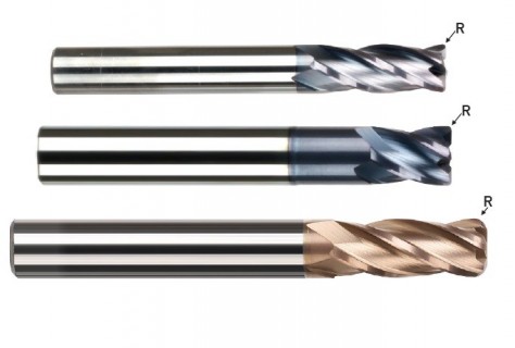 Rádiusové krátké 4 břité frézy 55 HRc