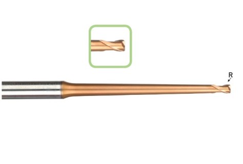 Rádiusové mikrofrézy 70 HRc - efektivní krk