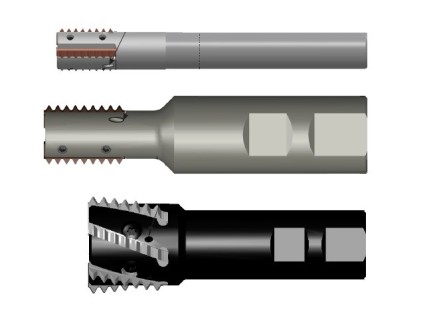 Spirálové+rovné závitové frézy stopkové