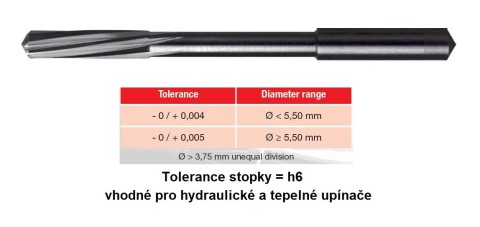 Tvrdokovové strojní přesné výstružníky 291502