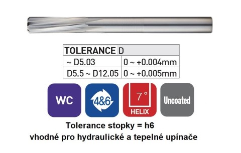 Tvrdokovové strojní přesné výstružníky HRS
