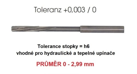 Tvrdokovové strojní přesné výstružníky NC6199 0-2,99mm