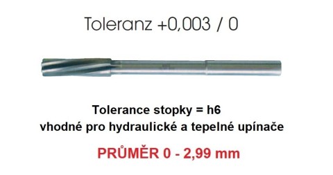 Tvrdokovové strojní přesné výstružníky NC699 0-2,99mm
