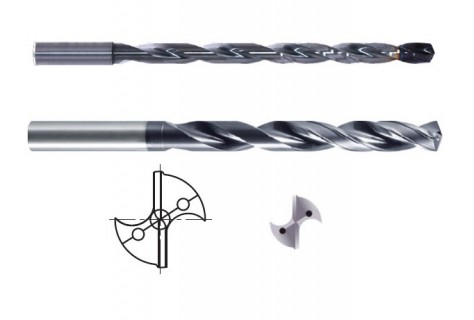 Tvrdokovové vrtáky 12xD s chlazením