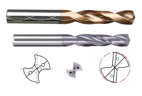 Tvrdokovové vrtáky 3xD s chlazením