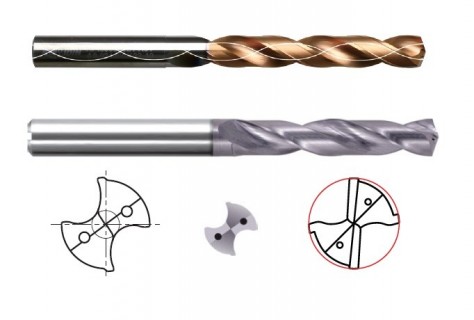 Tvrdokovové vrtáky 8xD s chlazením