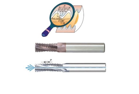 Tvrdokovové závitové frézy BSPT (RC) 55°