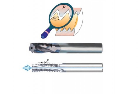 Tvrdokovové závitové frézy NPS 60°