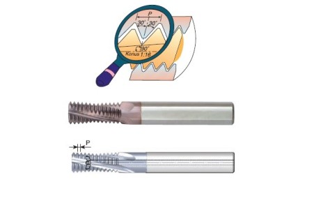 Tvrdokovové závitové frézy NPTF 60°