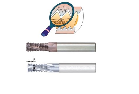 Tvrdokovové závitové frézy NPT 60°