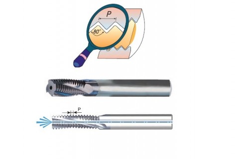 Tvrdokovové závitové frézy PG 80°