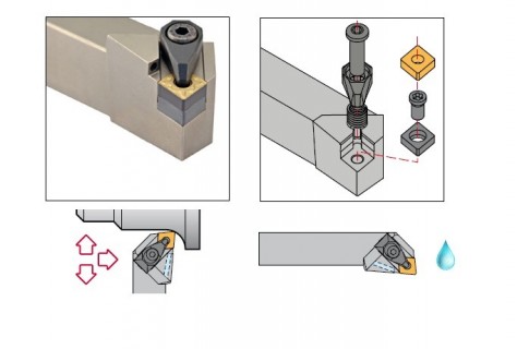 Vnější levé soustružnické nože D-upnutí s chlazením