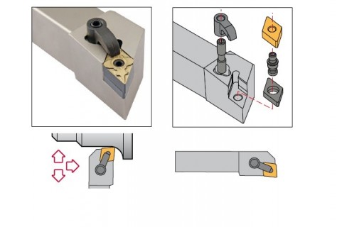 Vnější levé soustružnické nože M-K upnutí (M-upnutí)