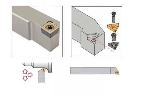 Vnější levé soustružnické nože S-upnutí pro automaty