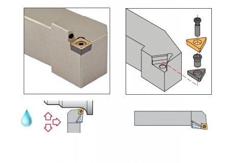 Vnější levé soustružnické nože S-upnutí s chlazením