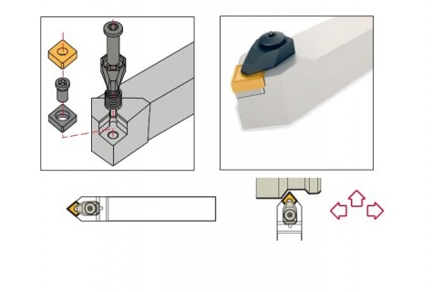Vnější oboustranné soustružnické nože D-upnutí
