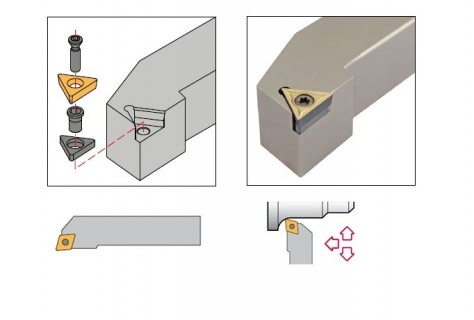 Vnější pravé soustružnické nože S-upnutí