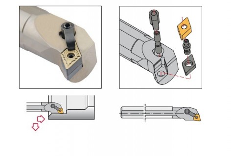 Vnitřní levé soustružnické nože M-K upnutí (M-upnutí)