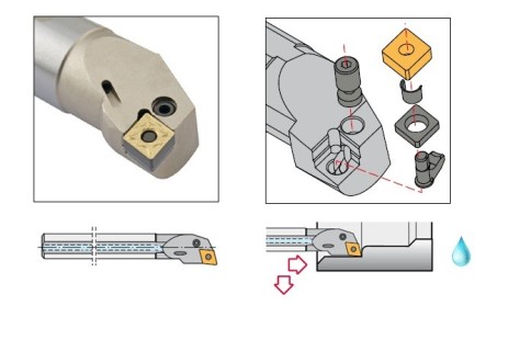 Vnitřní levé soustružnické nože P-upnutí s chlazením
