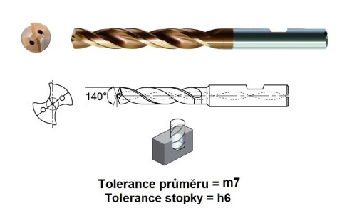Vrtáky 5xD s chlazením na litinu a ocel s Weldonem