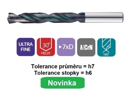 Vrtáky 7xD na nerez a litinu