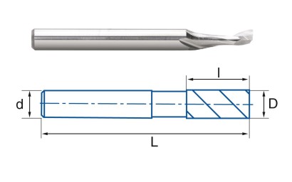 4413-6 1-břité frézy HSS na hliník