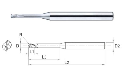B3120215SE1 2-BŘITÉ KULOVÉ FRÉZY
