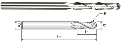 BL422060 2-BŘITÉ KULOVÉ FRÉZY DLOUHÉ