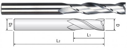 E322040 2-BŘITÉ ROVNÉ/OSTRÉ FRÉZY DLOUHÉ