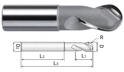 BB302160W 2-BŘITÉ KULOVÉ FRÉZY – PÁJENÝ BŘIT