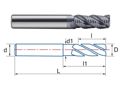 9647-20 - 3-BŘITÉ HRUBOVACÍ FRÉZY KRÁTKÉ NA NEREZ 45° - CROMAX