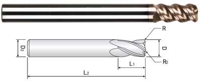 WDR50308020 3-BŘITÉ 45° RYCHLOPOSUVOVÉ RÁDIUS FRÉZY do 55HRC