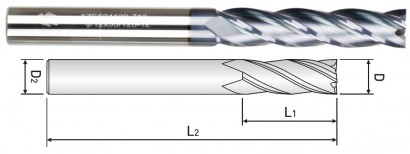 ZE524070 4-BŘITÉ FRÉZY HRC55-DLOUHÝ BŘIT