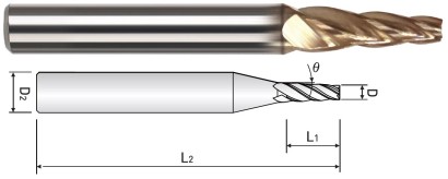 WTE50410007 4-BŘITÉ KUŽELOVÉ FRÉZY DO 45 HRC