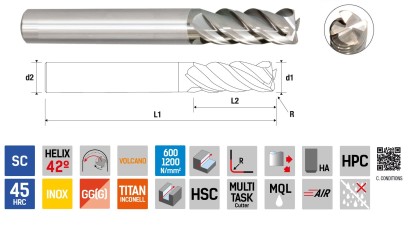 9164101205 4-BŘITÉ RÁDIUSOVÉ FRÉZY 42° NA NEREZ, TITAN, OCEL 9164101205 4-BŘITÉ RÁDIUSOVÉ FRÉZY 42° NA NEREZ, TITAN, OCEL