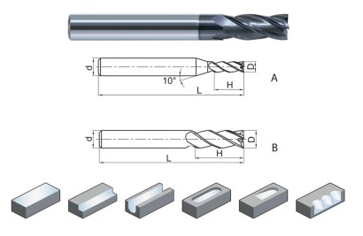 PM-4E-D1.5S-G KMG405 4-břité univerzální frézy do 55HRc - 30°
