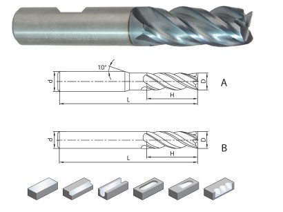 VPM-4E-D18.0-W 4-břité univerzální frézy do 55HRc - 36/38° s WELDON