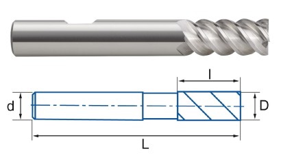 6604-14 4-břité frézy PMX - rovné 55°
