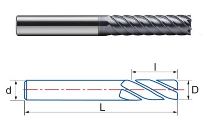 9415-16 6-8-břité dlouhé frézy s rohovým sražením do 70HRc