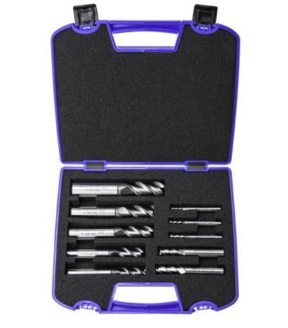 6430 SET 10ks 3-břité frézy PMX - rovné 45° na hliník