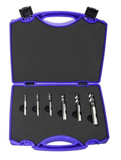 6430 SET 6ks - 3-břité frézy PMX - rovné 45° na hliník